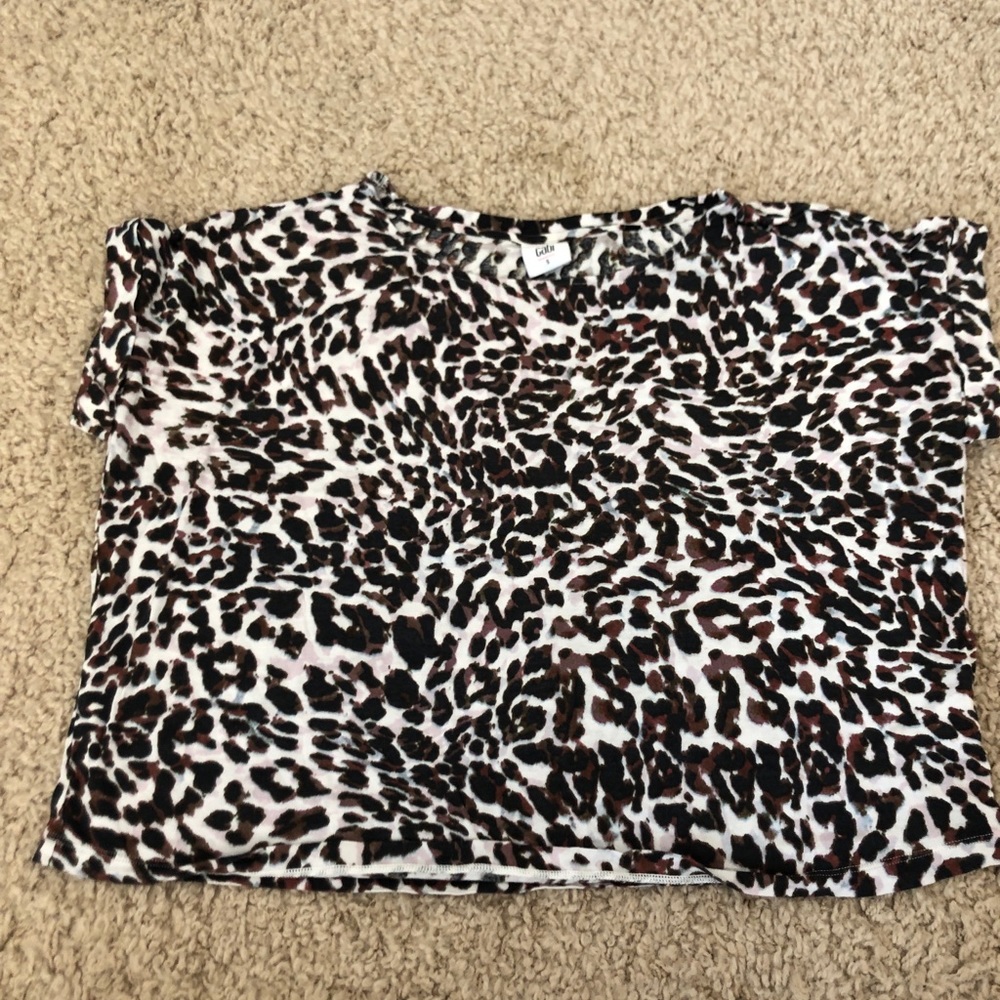 Leopard Print Crop Top Blouse